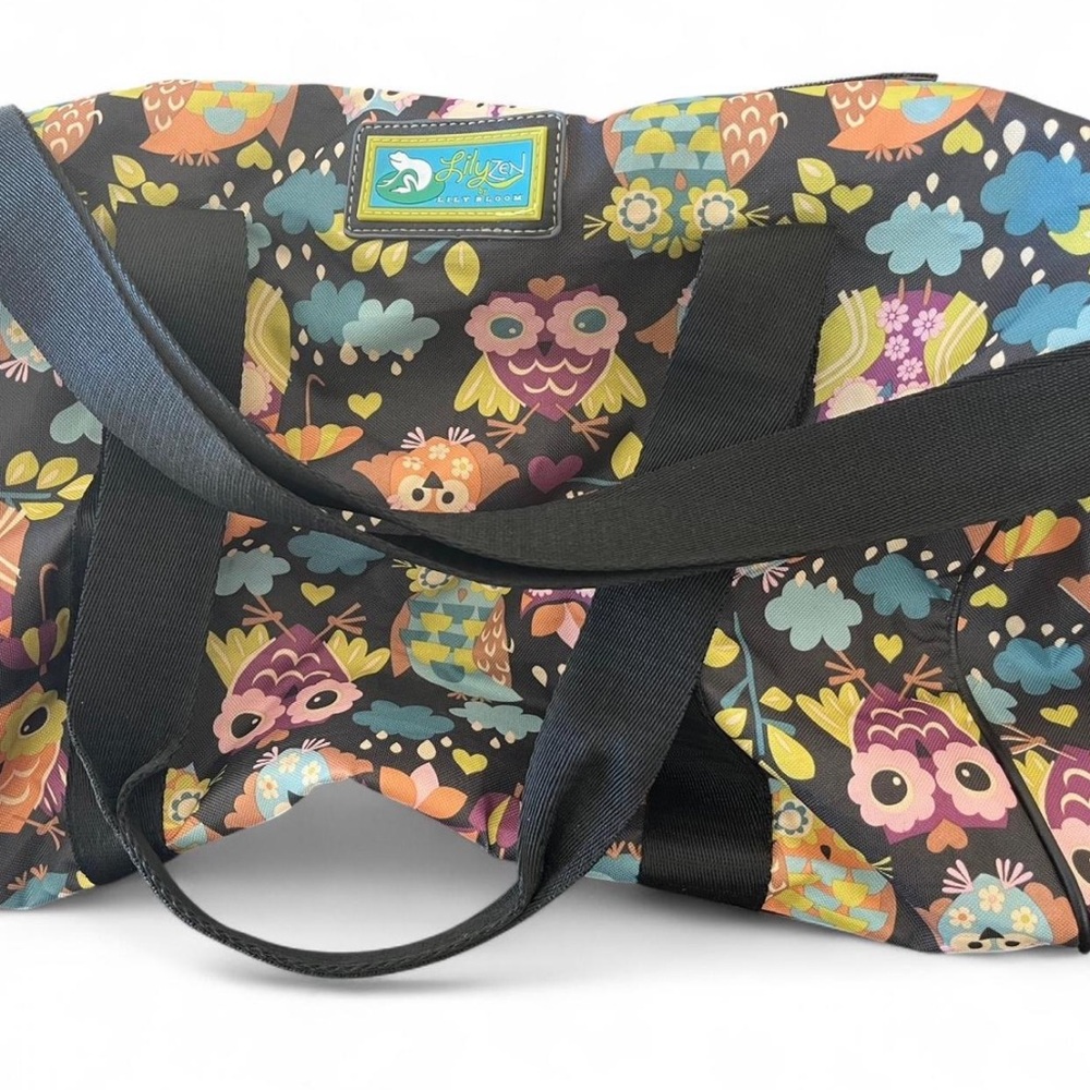 Lily Bloom Multicolor Owl Print Travel Bag duffle
